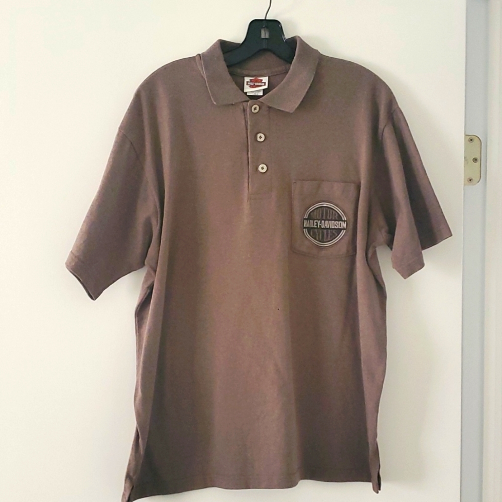Brown Harley-Davidson polo
